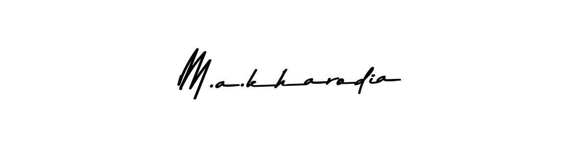 How to make M.a.kharodia signature? Asem Kandis PERSONAL USE is a professional autograph style. Create handwritten signature for M.a.kharodia name. M.a.kharodia signature style 9 images and pictures png