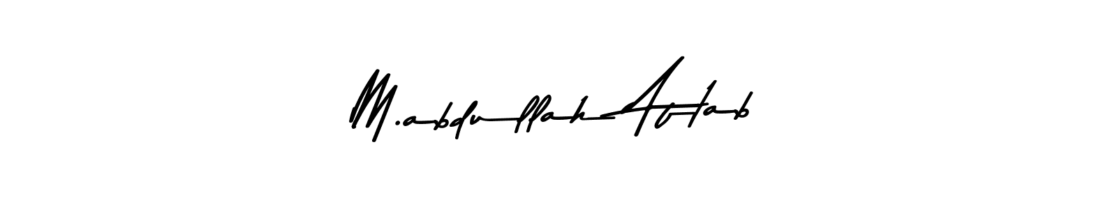 Make a beautiful signature design for name M.abdullah Aftab. With this signature (Asem Kandis PERSONAL USE) style, you can create a handwritten signature for free. M.abdullah Aftab signature style 9 images and pictures png