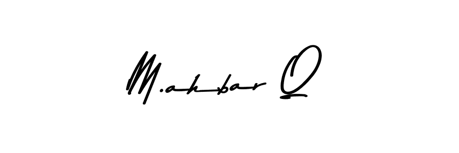 How to make M.ahbar Q name signature. Use Asem Kandis PERSONAL USE style for creating short signs online. This is the latest handwritten sign. M.ahbar Q signature style 9 images and pictures png