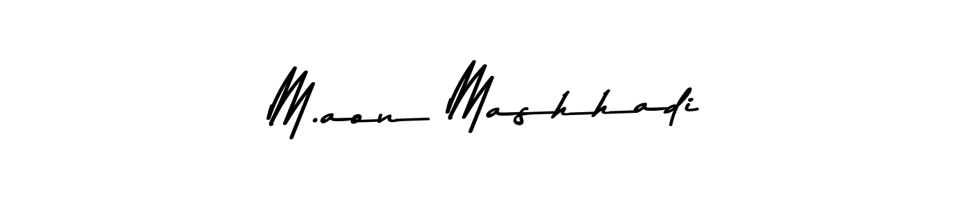 Create a beautiful signature design for name M.aon Mashhadi. With this signature (Asem Kandis PERSONAL USE) fonts, you can make a handwritten signature for free. M.aon Mashhadi signature style 9 images and pictures png