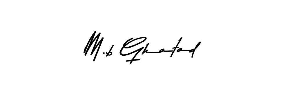 Design your own signature with our free online signature maker. With this signature software, you can create a handwritten (Asem Kandis PERSONAL USE) signature for name M.b Ghatad. M.b Ghatad signature style 9 images and pictures png
