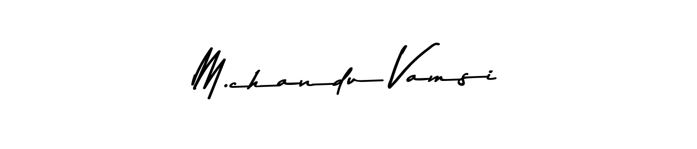 Make a beautiful signature design for name M.chandu Vamsi. With this signature (Asem Kandis PERSONAL USE) style, you can create a handwritten signature for free. M.chandu Vamsi signature style 9 images and pictures png