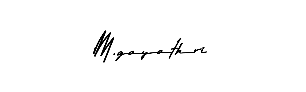 Make a beautiful signature design for name M.gayathri. With this signature (Asem Kandis PERSONAL USE) style, you can create a handwritten signature for free. M.gayathri signature style 9 images and pictures png