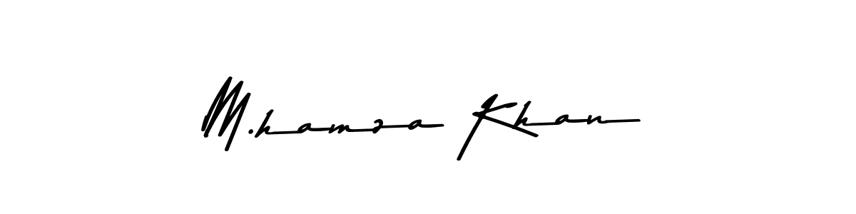 How to make M.hamza Khan name signature. Use Asem Kandis PERSONAL USE style for creating short signs online. This is the latest handwritten sign. M.hamza Khan signature style 9 images and pictures png