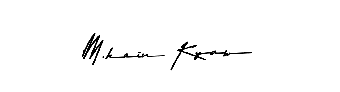 How to make M.hein Kyaw name signature. Use Asem Kandis PERSONAL USE style for creating short signs online. This is the latest handwritten sign. M.hein Kyaw signature style 9 images and pictures png