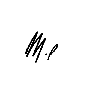 Create a beautiful signature design for name M.l. With this signature (Asem Kandis PERSONAL USE) fonts, you can make a handwritten signature for free. M.l signature style 9 images and pictures png