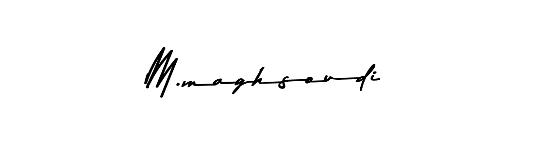 How to make M.maghsoudi name signature. Use Asem Kandis PERSONAL USE style for creating short signs online. This is the latest handwritten sign. M.maghsoudi signature style 9 images and pictures png