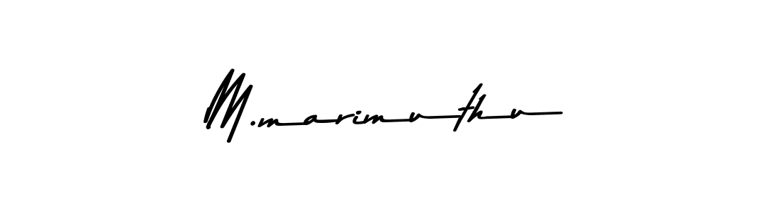 Create a beautiful signature design for name M.marimuthu. With this signature (Asem Kandis PERSONAL USE) fonts, you can make a handwritten signature for free. M.marimuthu signature style 9 images and pictures png