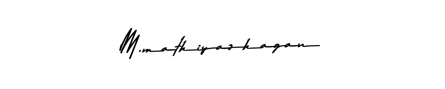 How to make M.mathiyazhagan name signature. Use Asem Kandis PERSONAL USE style for creating short signs online. This is the latest handwritten sign. M.mathiyazhagan signature style 9 images and pictures png