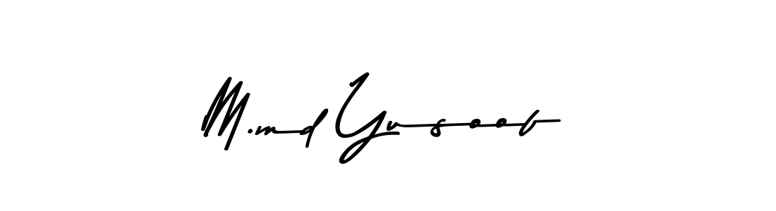 Also we have M.md Yusoof name is the best signature style. Create professional handwritten signature collection using Asem Kandis PERSONAL USE autograph style. M.md Yusoof signature style 9 images and pictures png