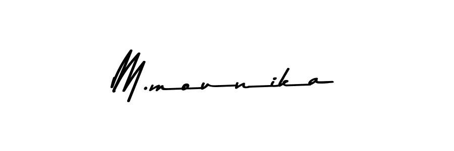 Create a beautiful signature design for name M.mounika. With this signature (Asem Kandis PERSONAL USE) fonts, you can make a handwritten signature for free. M.mounika signature style 9 images and pictures png