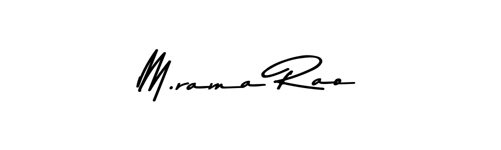 The best way (Asem Kandis PERSONAL USE) to make a short signature is to pick only two or three words in your name. The name M.rama Rao include a total of six letters. For converting this name. M.rama Rao signature style 9 images and pictures png