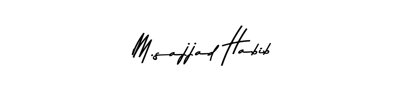 Use a signature maker to create a handwritten signature online. With this signature software, you can design (Asem Kandis PERSONAL USE) your own signature for name M.sajjad Habib. M.sajjad Habib signature style 9 images and pictures png