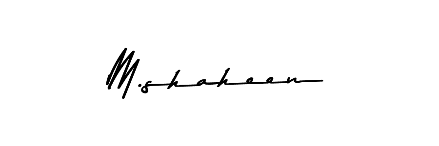 How to make M.shaheen name signature. Use Asem Kandis PERSONAL USE style for creating short signs online. This is the latest handwritten sign. M.shaheen signature style 9 images and pictures png
