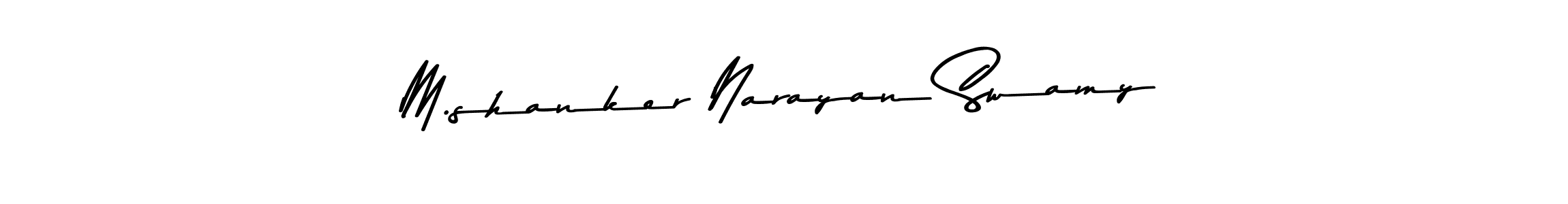 Create a beautiful signature design for name M.shanker Narayan Swamy. With this signature (Asem Kandis PERSONAL USE) fonts, you can make a handwritten signature for free. M.shanker Narayan Swamy signature style 9 images and pictures png