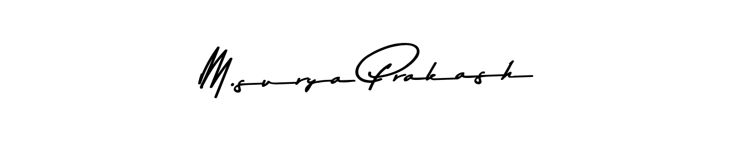 The best way (Asem Kandis PERSONAL USE) to make a short signature is to pick only two or three words in your name. The name M.surya Prakash include a total of six letters. For converting this name. M.surya Prakash signature style 9 images and pictures png