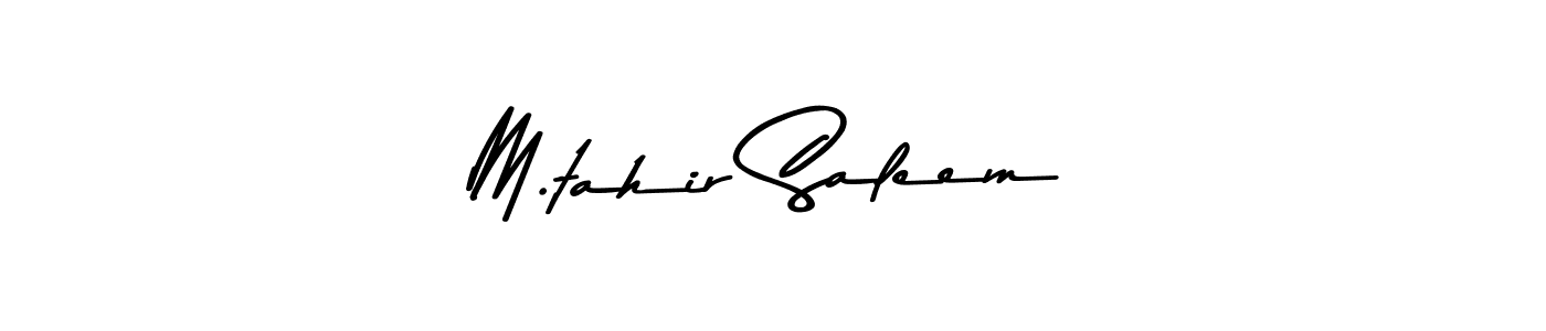 How to make M.tahir Saleem name signature. Use Asem Kandis PERSONAL USE style for creating short signs online. This is the latest handwritten sign. M.tahir Saleem signature style 9 images and pictures png