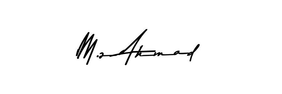 Create a beautiful signature design for name M.z Ahmad. With this signature (Asem Kandis PERSONAL USE) fonts, you can make a handwritten signature for free. M.z Ahmad signature style 9 images and pictures png