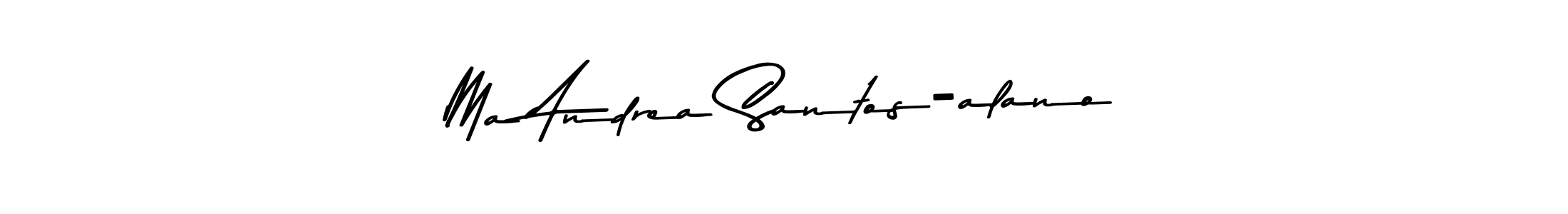 The best way (Asem Kandis PERSONAL USE) to make a short signature is to pick only two or three words in your name. The name Ma Andrea Santos-alano include a total of six letters. For converting this name. Ma Andrea Santos-alano signature style 9 images and pictures png