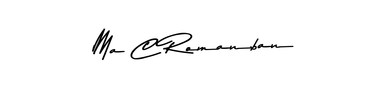 Create a beautiful signature design for name Ma C Romanban. With this signature (Asem Kandis PERSONAL USE) fonts, you can make a handwritten signature for free. Ma C Romanban signature style 9 images and pictures png