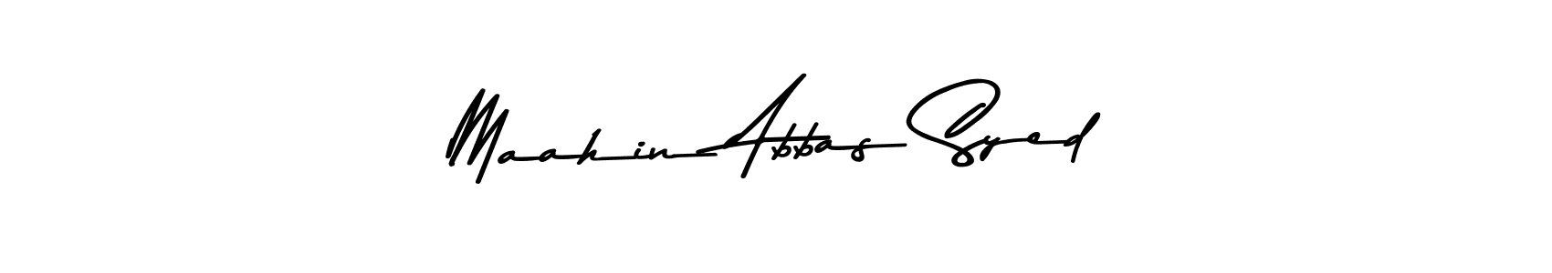 Create a beautiful signature design for name Maahin Abbas Syed. With this signature (Asem Kandis PERSONAL USE) fonts, you can make a handwritten signature for free. Maahin Abbas Syed signature style 9 images and pictures png