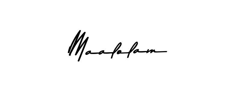 Use a signature maker to create a handwritten signature online. With this signature software, you can design (Asem Kandis PERSONAL USE) your own signature for name Maalolam. Maalolam signature style 9 images and pictures png
