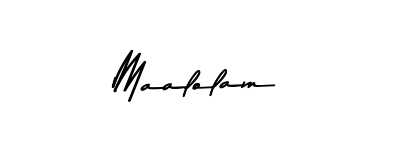 How to make Maalolam name signature. Use Asem Kandis PERSONAL USE style for creating short signs online. This is the latest handwritten sign. Maalolam signature style 9 images and pictures png