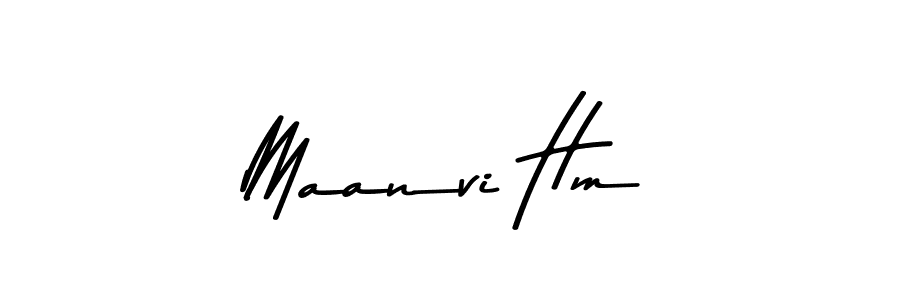How to make Maanvi Hm name signature. Use Asem Kandis PERSONAL USE style for creating short signs online. This is the latest handwritten sign. Maanvi Hm signature style 9 images and pictures png