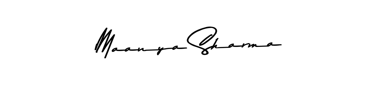 Create a beautiful signature design for name Maanya Sharma. With this signature (Asem Kandis PERSONAL USE) fonts, you can make a handwritten signature for free. Maanya Sharma signature style 9 images and pictures png