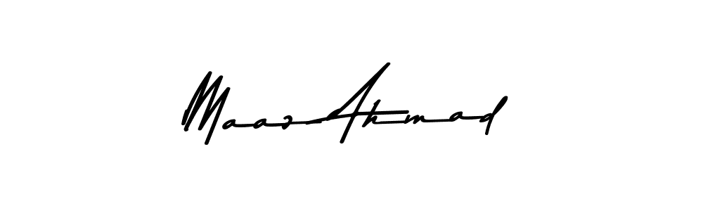 Design your own signature with our free online signature maker. With this signature software, you can create a handwritten (Asem Kandis PERSONAL USE) signature for name Maaz Ahmad. Maaz Ahmad signature style 9 images and pictures png