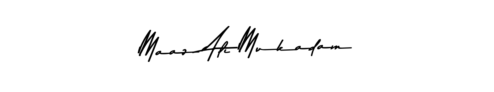 Make a beautiful signature design for name Maaz Ali Mukadam. With this signature (Asem Kandis PERSONAL USE) style, you can create a handwritten signature for free. Maaz Ali Mukadam signature style 9 images and pictures png