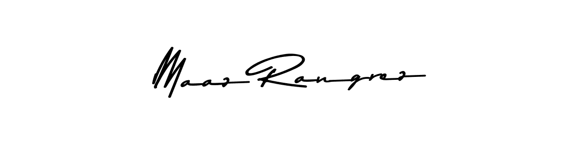 You should practise on your own different ways (Asem Kandis PERSONAL USE) to write your name (Maaz Rangrez) in signature. don't let someone else do it for you. Maaz Rangrez signature style 9 images and pictures png