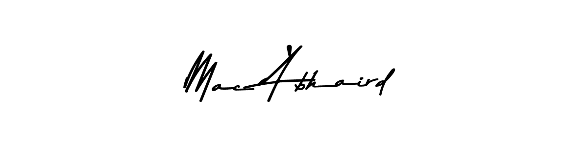 How to make Mac A'bhaird name signature. Use Asem Kandis PERSONAL USE style for creating short signs online. This is the latest handwritten sign. Mac A'bhaird signature style 9 images and pictures png