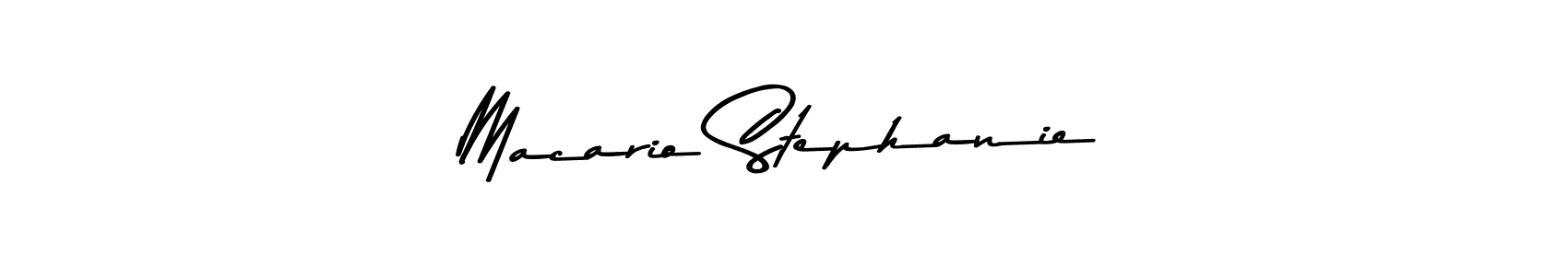 Also You can easily find your signature by using the search form. We will create Macario Stephanie name handwritten signature images for you free of cost using Asem Kandis PERSONAL USE sign style. Macario Stephanie signature style 9 images and pictures png