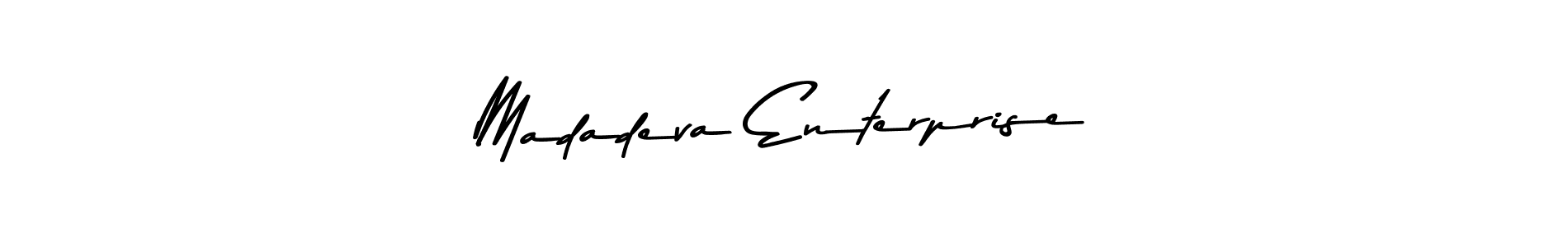 How to make Madadeva Enterprise name signature. Use Asem Kandis PERSONAL USE style for creating short signs online. This is the latest handwritten sign. Madadeva Enterprise signature style 9 images and pictures png