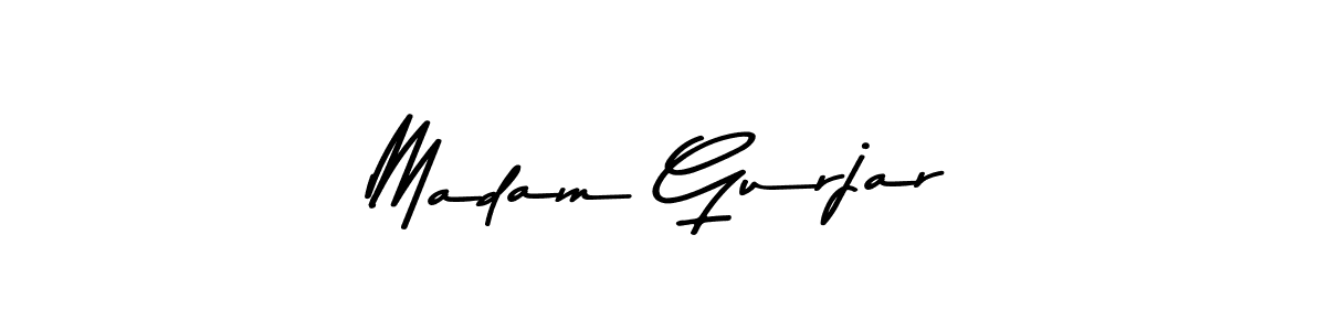 if you are searching for the best signature style for your name Madam Gurjar. so please give up your signature search. here we have designed multiple signature styles  using Asem Kandis PERSONAL USE. Madam Gurjar signature style 9 images and pictures png