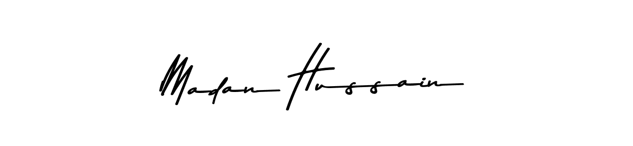 Design your own signature with our free online signature maker. With this signature software, you can create a handwritten (Asem Kandis PERSONAL USE) signature for name Madan Hussain. Madan Hussain signature style 9 images and pictures png