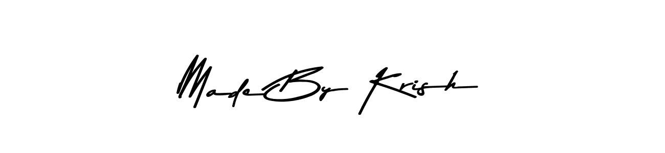 if you are searching for the best signature style for your name Made By Krish. so please give up your signature search. here we have designed multiple signature styles  using Asem Kandis PERSONAL USE. Made By Krish signature style 9 images and pictures png