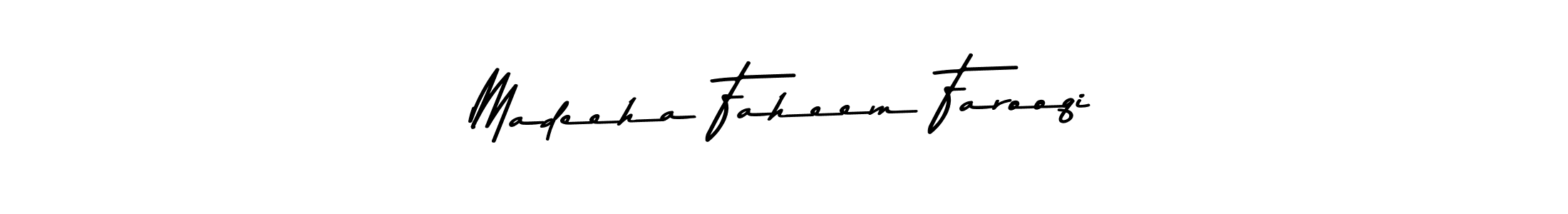Asem Kandis PERSONAL USE is a professional signature style that is perfect for those who want to add a touch of class to their signature. It is also a great choice for those who want to make their signature more unique. Get Madeeha Faheem Farooqi name to fancy signature for free. Madeeha Faheem Farooqi signature style 9 images and pictures png
