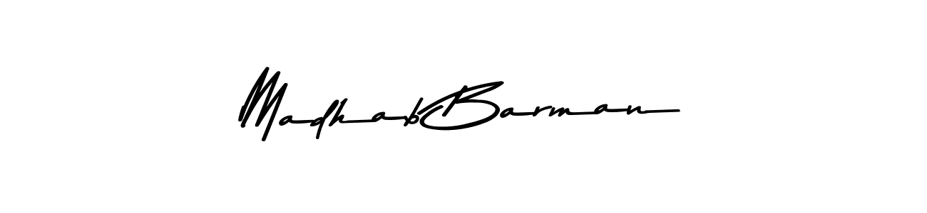 How to make Madhab Barman name signature. Use Asem Kandis PERSONAL USE style for creating short signs online. This is the latest handwritten sign. Madhab Barman signature style 9 images and pictures png