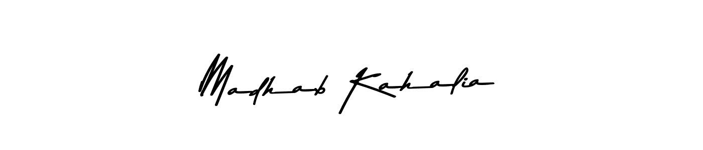 Design your own signature with our free online signature maker. With this signature software, you can create a handwritten (Asem Kandis PERSONAL USE) signature for name Madhab Kahalia. Madhab Kahalia signature style 9 images and pictures png