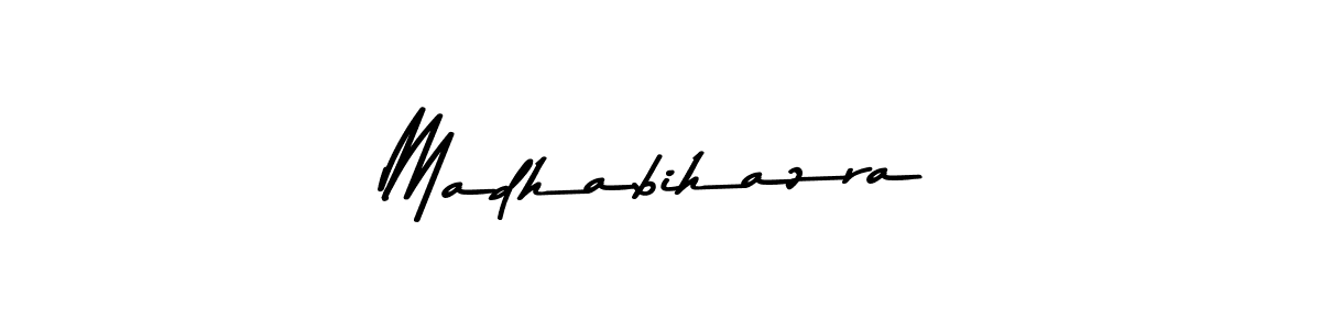 Design your own signature with our free online signature maker. With this signature software, you can create a handwritten (Asem Kandis PERSONAL USE) signature for name Madhabihazra. Madhabihazra signature style 9 images and pictures png