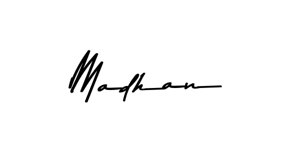 Make a beautiful signature design for name Madhan. With this signature (Asem Kandis PERSONAL USE) style, you can create a handwritten signature for free. Madhan signature style 9 images and pictures png