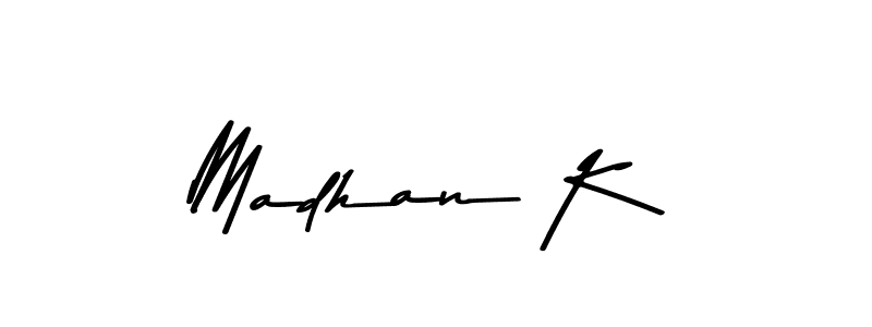 You should practise on your own different ways (Asem Kandis PERSONAL USE) to write your name (Madhan K) in signature. don't let someone else do it for you. Madhan K signature style 9 images and pictures png