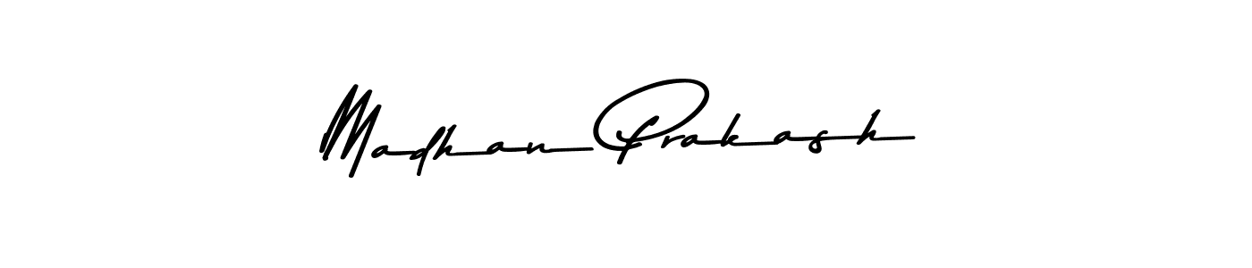 Create a beautiful signature design for name Madhan Prakash. With this signature (Asem Kandis PERSONAL USE) fonts, you can make a handwritten signature for free. Madhan Prakash signature style 9 images and pictures png