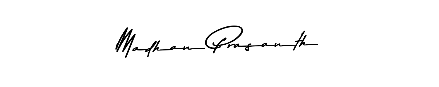 Design your own signature with our free online signature maker. With this signature software, you can create a handwritten (Asem Kandis PERSONAL USE) signature for name Madhan Prasanth. Madhan Prasanth signature style 9 images and pictures png