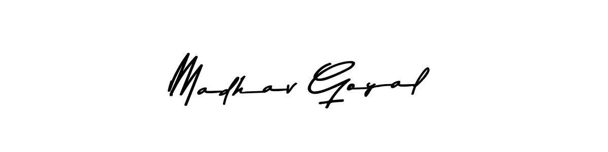 How to make Madhav Goyal name signature. Use Asem Kandis PERSONAL USE style for creating short signs online. This is the latest handwritten sign. Madhav Goyal signature style 9 images and pictures png