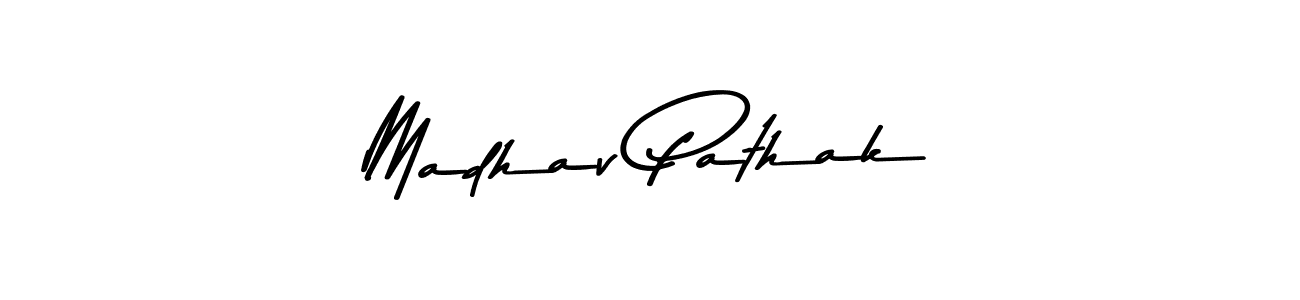 Create a beautiful signature design for name Madhav Pathak. With this signature (Asem Kandis PERSONAL USE) fonts, you can make a handwritten signature for free. Madhav Pathak signature style 9 images and pictures png