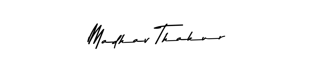 Create a beautiful signature design for name Madhav Thakur. With this signature (Asem Kandis PERSONAL USE) fonts, you can make a handwritten signature for free. Madhav Thakur signature style 9 images and pictures png