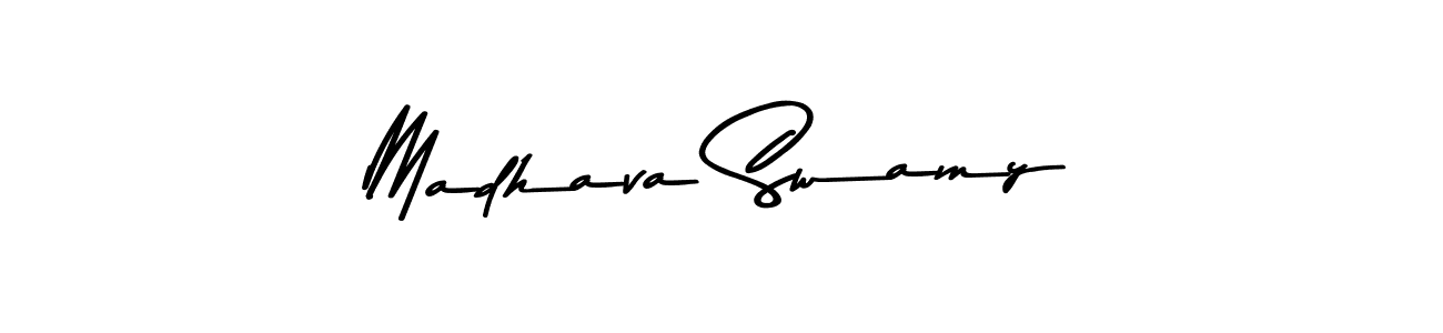 How to make Madhava Swamy name signature. Use Asem Kandis PERSONAL USE style for creating short signs online. This is the latest handwritten sign. Madhava Swamy signature style 9 images and pictures png